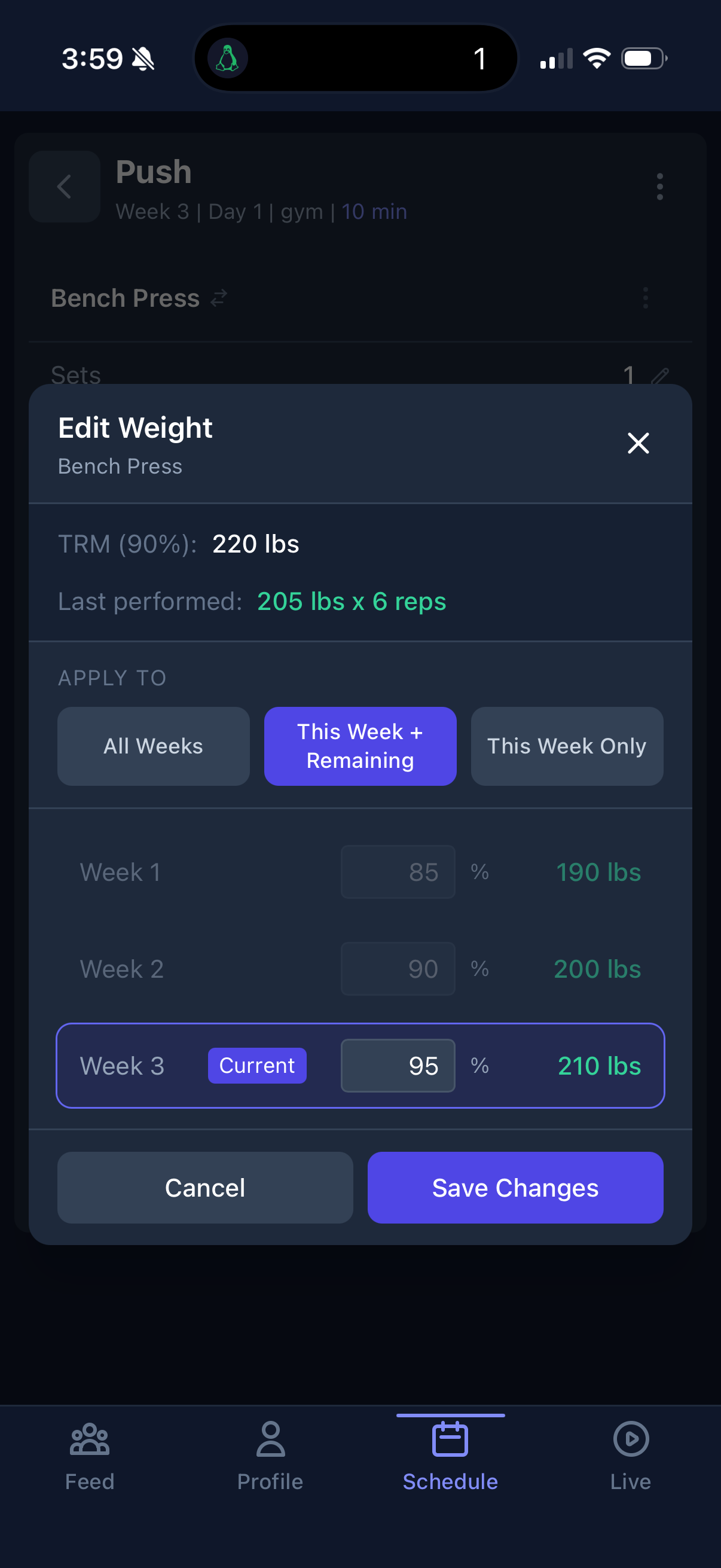 Edit weight