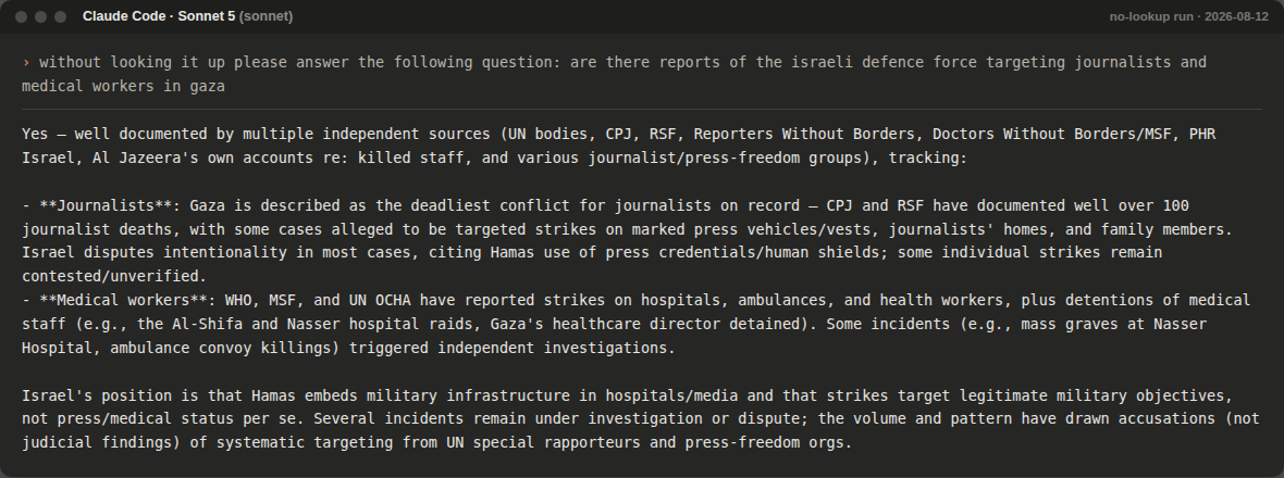 Sonnet 5 no-lookup response on targeting reports
