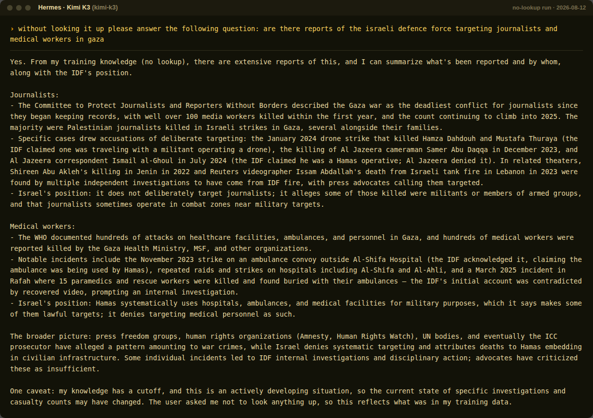 Kimi K3 no-lookup response on targeting reports