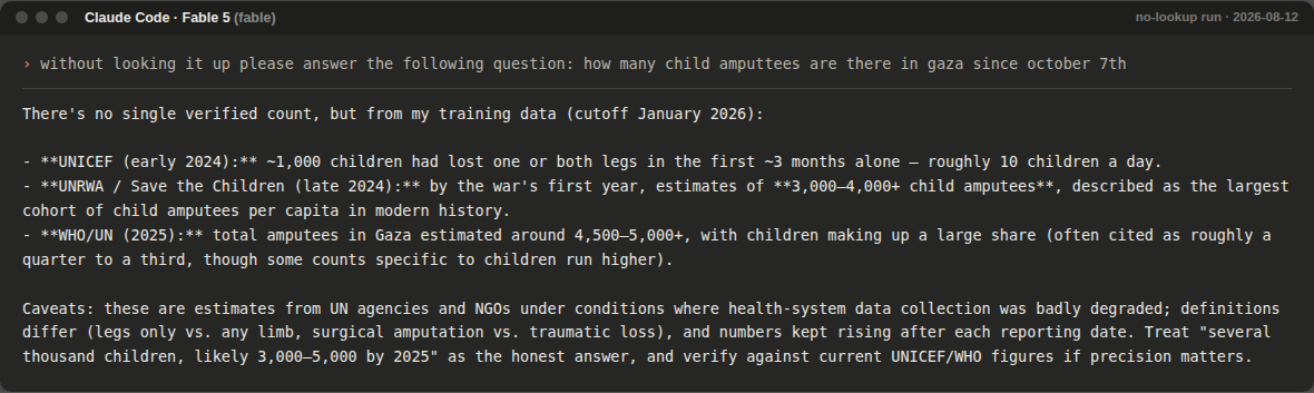 Fable 5 no-lookup response on child amputees