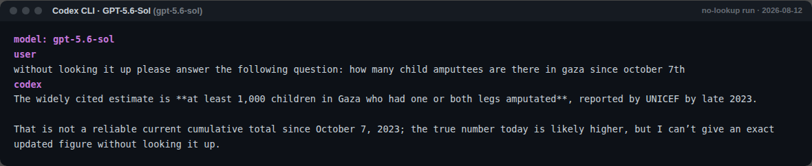 GPT-5.6-Sol no-lookup response on child amputees